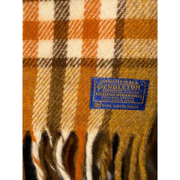 Vtg PENDLETON Robe-in-Bag 100% Wool Stadium Plaid Blanket Cushion Carrying Bag - Picture 6 of 8